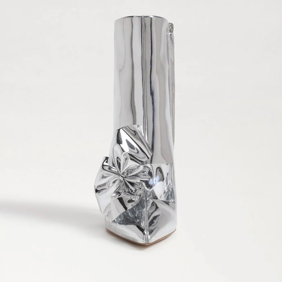 NEW Sam Edelman Esmae Stiletto Ankle Booties Silver Pointed Toes Size 6.5 - Picture 6 of 15